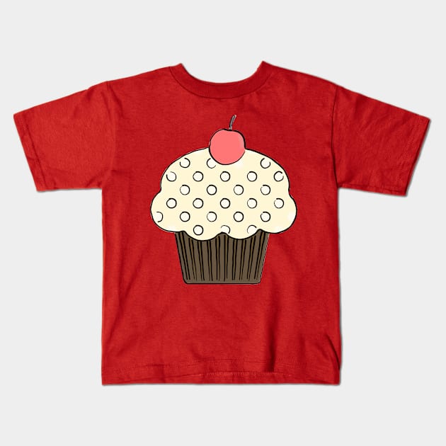 Cute Cartoon Cupcake Kids T-Shirt by HappyPixelDesigns